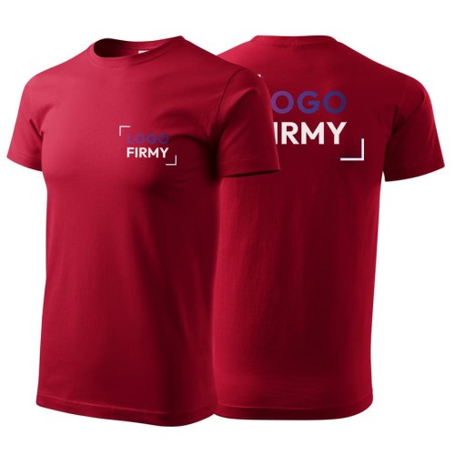 Koszulka marlboro czerwona z krótkim rękawem z logo na sercu i plecach męska z nadrukiem logo firmy 160g BASIC129 kolor 23 koszulka krótki ręk.jpg