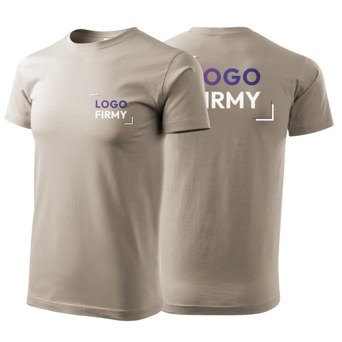 Koszulka lodowo siwa z krótkim rękawem z logo na sercu i plecach męska z nadrukiem logo firmy 160g BASIC129 kolor 51 koszulka krótki rękaw.jpg