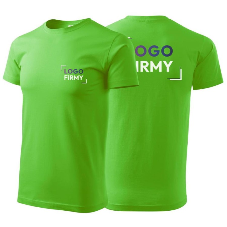 Koszulka green apple z krótkim rękawem z logo na sercu i plecach męska z nadrukiem logo firmy 160g BASIC129 kolor 92 koszulka krótki rękaw.jpg