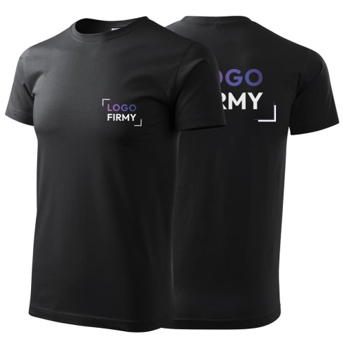 Koszulka ebony gray z krótkim rękawem z logo na sercu i plecach męska z nadrukiem logo firmy 160g BASIC129 kolor 94 koszulka krótki rękaw.jpg