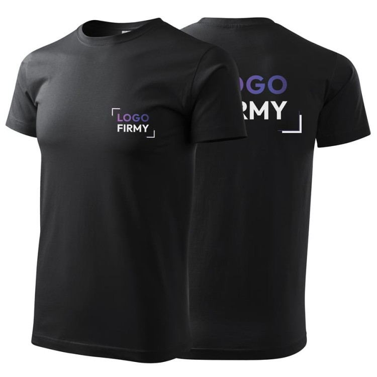 Koszulka ebony gray z krótkim rękawem z logo na sercu i plecach męska z nadrukiem logo firmy 160g BASIC129 kolor 94 koszulka krótki rękaw.jpg