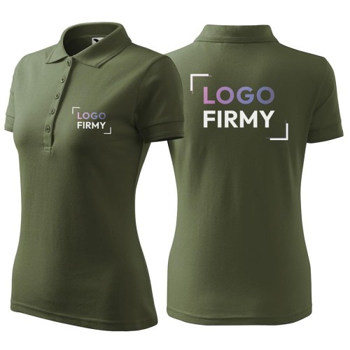 Koszulka khaki polo z logo na sercu i plecach damska z nadrukiem logo firmy 200g 210 kolor 09 koszulka polo.jpg