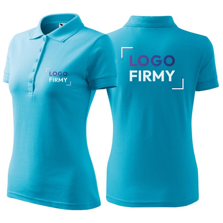 Koszulka turkusowa polo z logo na sercu i plecach damska z nadrukiem logo firmy 200g 210 kolor 44 koszulka polo.jpg