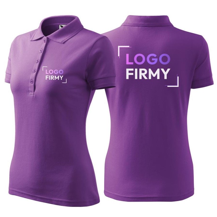 Koszulka fioletowa polo z logo na sercu i plecach damska z nadrukiem logo firmy 200g 210 kolor 64 koszulka polo.jpg