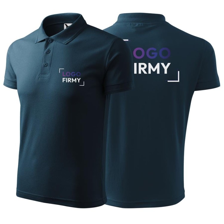 Koszulka granatowa polo z logo na sercu i plecach męska z nadrukiem logo firmy 200g 203 kolor 02 koszulka polo.jpg