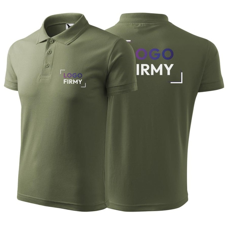 Koszulka khaki polo z logo na sercu i plecach męska z nadrukiem logo firmy 200g 203 kolor 09 koszulka polo.jpg
