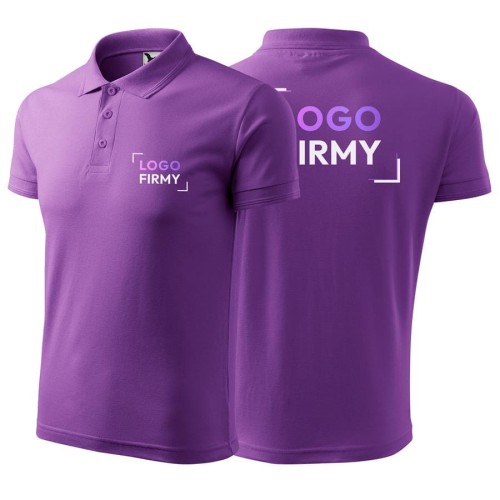 Koszulka fioletowa polo z logo na sercu i plecach męska z nadrukiem logo firmy 200g 203 kolor 64 koszulka polo.jpg