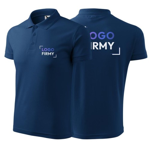 Koszulka ciemnoniebieska polo z logo na sercu i plecach męska z nadrukiem logo firmy 200g 203 kolor 87 koszulka polo.jpg