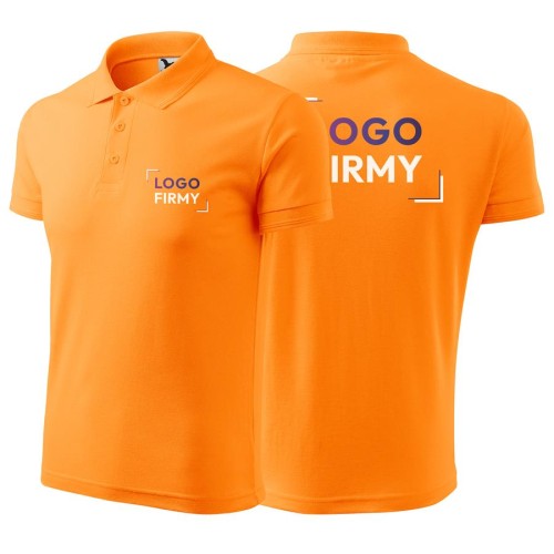 Koszulka mandarynkowa polo z logo na sercu i plecach męska z nadrukiem logo firmy 200g 203 kolor A2 koszulka polo.jpg