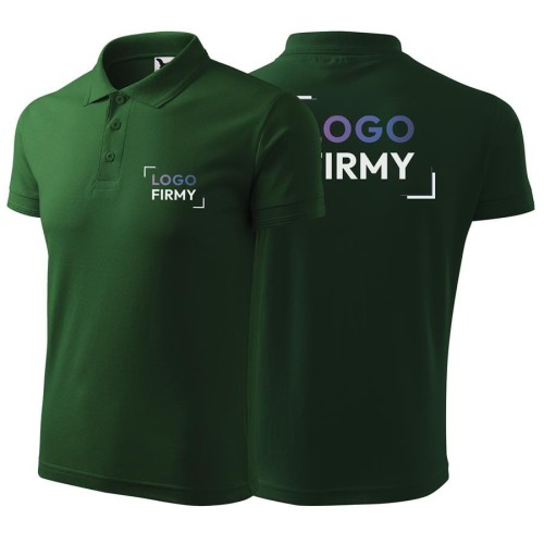Koszulka zieleń butelkowa polo z logo na sercu i plecach męska z nadrukiem logo firmy 200g 203 kolor 06 koszulka polo.jpg