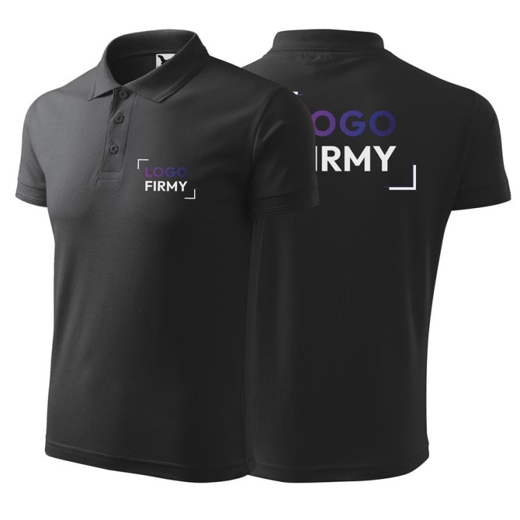 Koszulka antracytowy melanż polo z logo na sercu i plecach męska z nadrukiem logo firmy 200g 203 kolor 20 koszulka polo.jpg