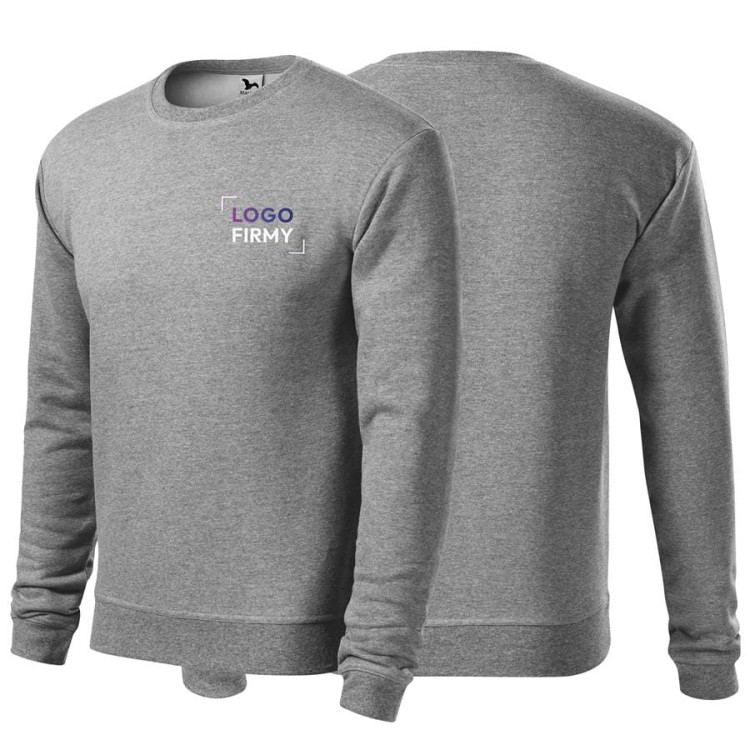 Bluza ciemnoszary melanż z logo na sercu męska dziecięca z nadrukiem logo firmy 300g 406 kolor 12 bluza podstawo.jpg