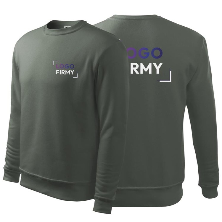 Bluza ciemny khaki męska dziecięca z logo na sercu i plecach nadrukiem logo firmy 300g 406 kolor 67 bluza podstawowa.jpg