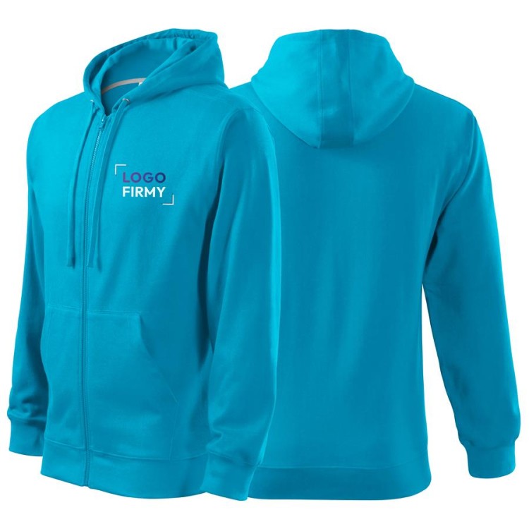 Bluza turkus męska z logo na sercu z nadrukiem logo firmy 300g 410 kolor 44 bluza trendy zipper.jpg