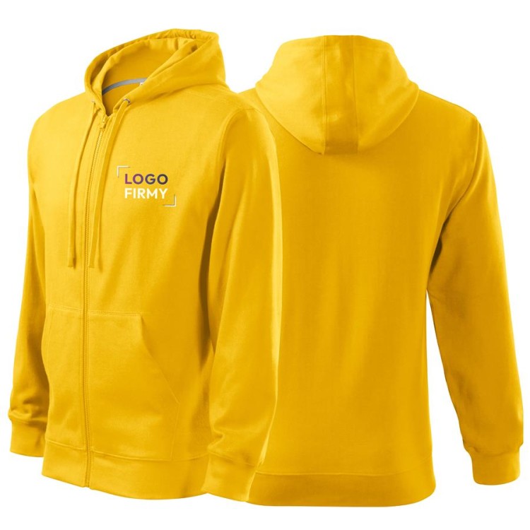 Bluza żółta męska z logo na sercu z nadrukiem logo firmy 300g 410 kolor 04 bluza trendy zipper.jpg