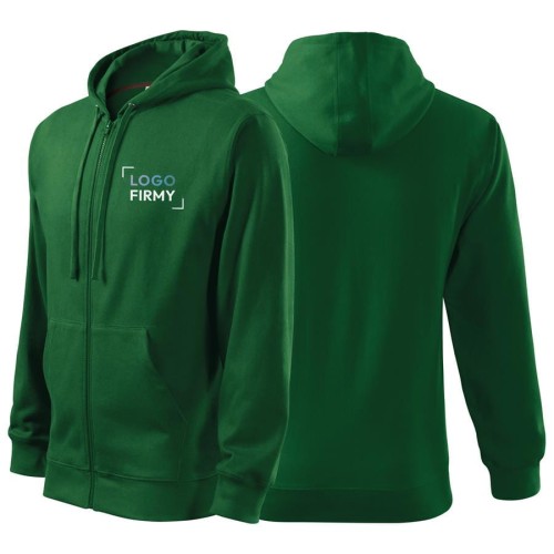 Bluza zieleń butelkowa męska z logo na sercu z nadrukiem logo firmy 300g 410 kolor 06 bluza trendy zipper.jpg