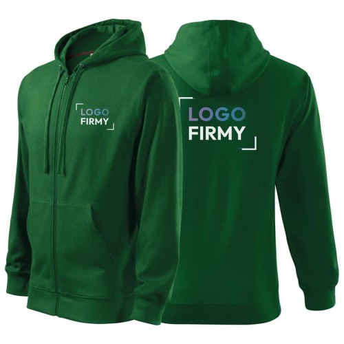 Bluza zieleń butelkowa męska z logo na sercu i plecach z nadrukiem logo firmy 300g 410 kolor 06 bluza trendy zipper.jpg
