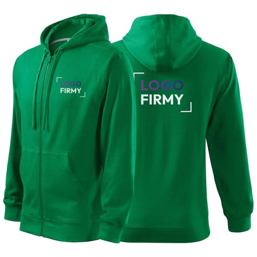 Bluza zieleń trawy męska z logo na sercu i plecach z nadrukiem logo firmy 300g 410 kolor 16 bluza trendy zipper.jpg