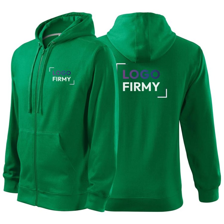 Bluza zieleń trawy męska z logo na sercu i plecach z nadrukiem logo firmy 300g 410 kolor 16 bluza trendy zipper.jpg