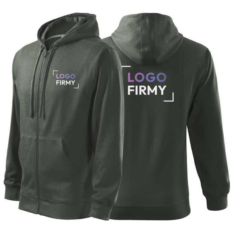 Bluza ciemny khaki męska z logo na sercu i plecach z nadrukiem logo firmy 300g 410 kolor 67 bluza trendy zipper.jpg