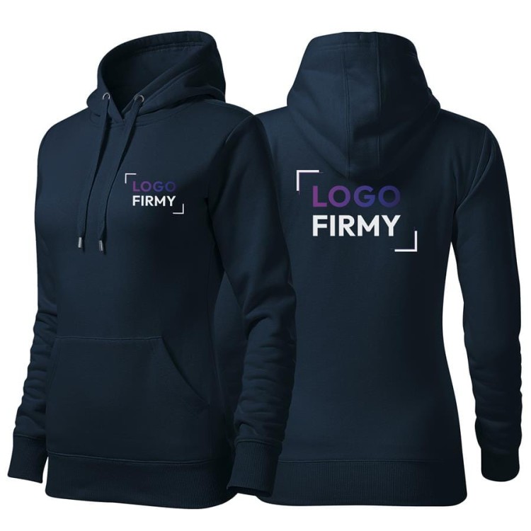 Bluza granatowa damska z logo na sercu i plecach z nadrukiem logo firmy 320g 414 kolor 02 bluza cape.jpg