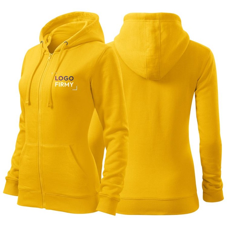 Bluza żółta damska z logo na sercu z nadrukiem logo firmy 300g 411 kolor 04 bluza trendy zipper.jpg