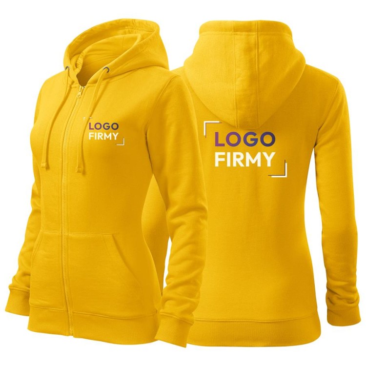 Bluza żółta damska z logo na sercu i plecach z nadrukiem logo firmy 300g 411 kolor 04 bluza trendy zipper.jpg