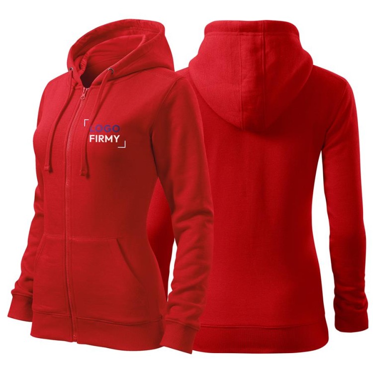 Bluza czerwona damska z logo na sercu z nadrukiem logo firmy 300g 411 kolor 07 bluza trendy zipper.jpg