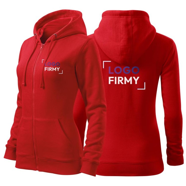 Bluza czerwona damska z logo na sercu i plecach z nadrukiem logo firmy 300g 411 kolor 07 bluza trendy zipper.jpg