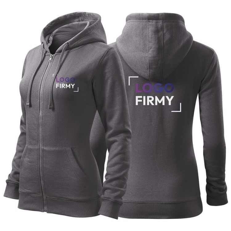 Bluza stalowy damska z logo na sercu i plecach z nadrukiem logo firmy 300g 411 kolor 36 bluza trendy zipper.jpg