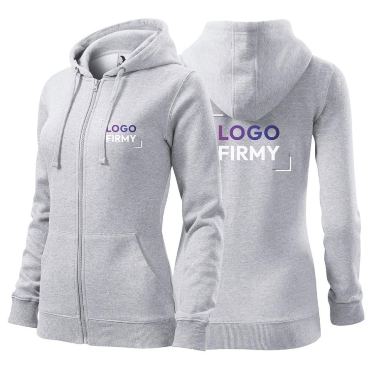 Bluza jasnoszary melanż damska z logo na sercu i plecach z nadrukiem logo firmy 300g 411 kolor 03 bluza trendy zipper.jpg