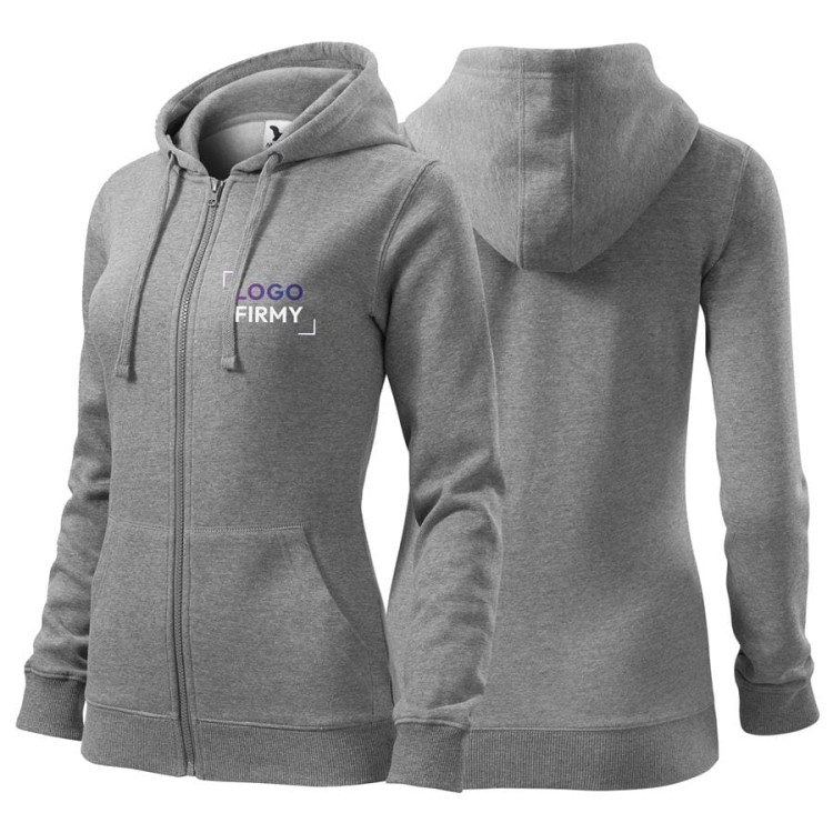 Bluza ciemnoszary melanż damska z logo na sercu z nadrukiem logo firmy 300g 411 kolor 12 bluza trendy zipper.jpg