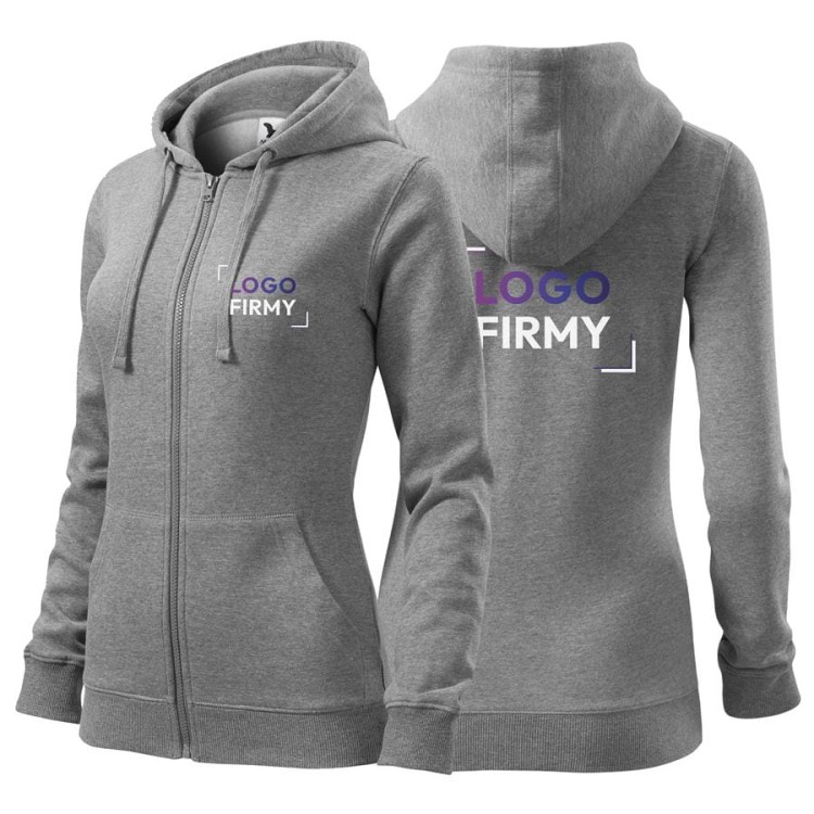 Bluza ciemnoszary melanż damska z logo na sercu i plecach z nadrukiem logo firmy 300g 411 kolor 12 bluza trendy zipper.jpg