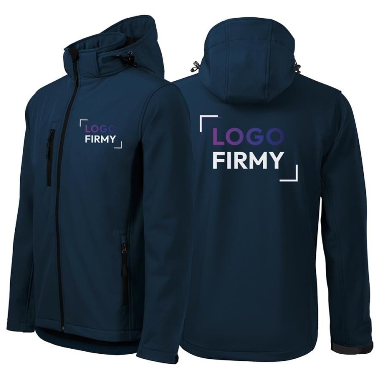 Kurtka granatowa softshell Malfini męska z logo na sercu i plecach z nadrukiem logo firmy 300g 522 kolor 02.jpg
