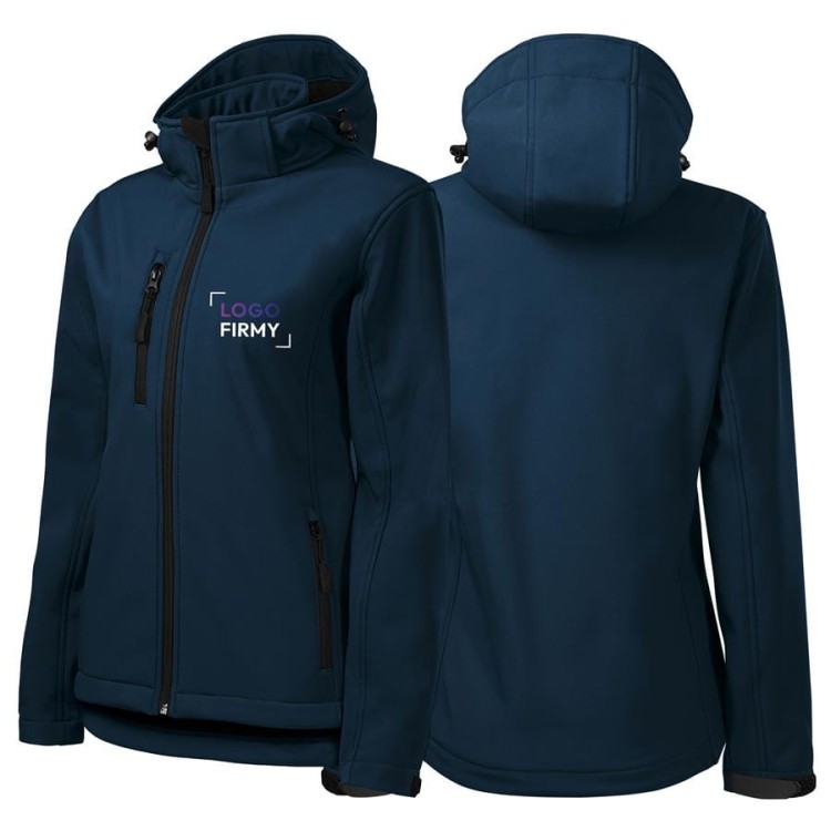 Kurtka granatowa softshell Malfini damska z logo na sercu z nadrukiem logo firmy 300g 521 kolor 02.jpg