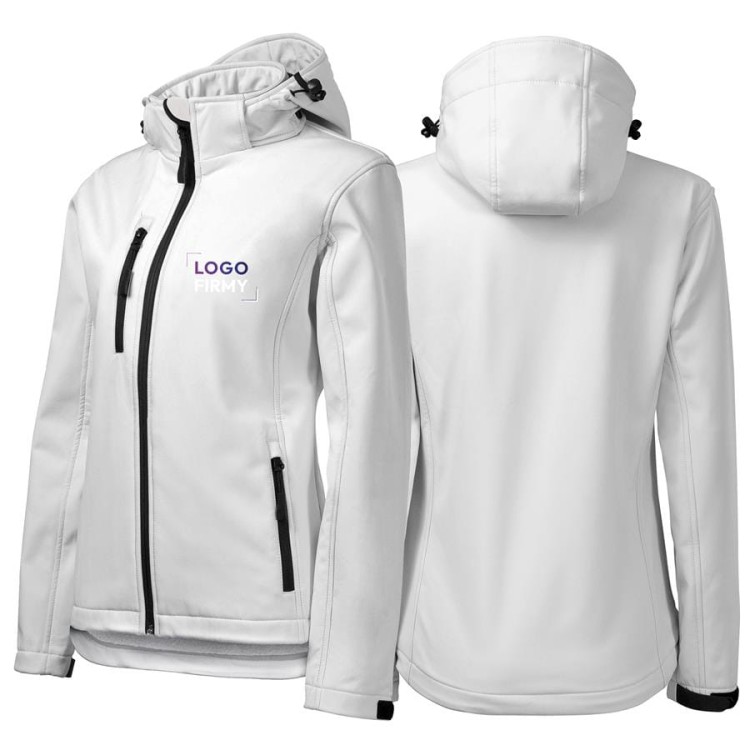 Kurtka biała softshell Malfini damska z logo na sercu z nadrukiem logo firmy 300g 521 kolor 00.jpg