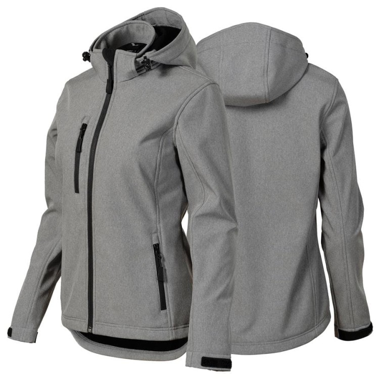 Kurtka ciemnoszaro melanżowa softshell Malfini damska z logo na sercu i plecach z nadrukiem logo firmy 300g 521 kolor 12.jpg