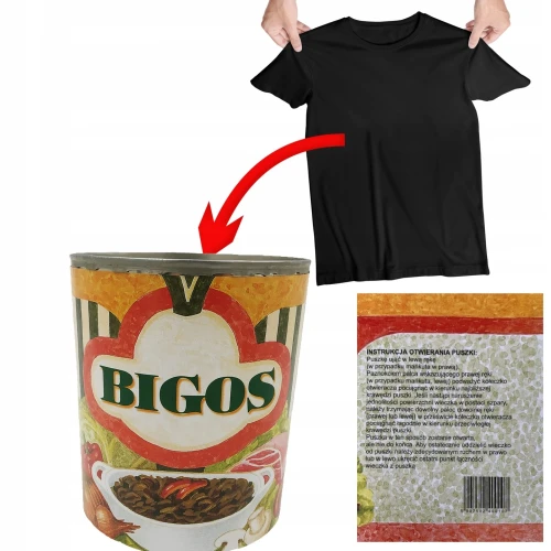 Opcja dodatkowa pakowania na prezent koszulki lub fartucha pakowanie w puszkę po BIGOS efekt wow.webp