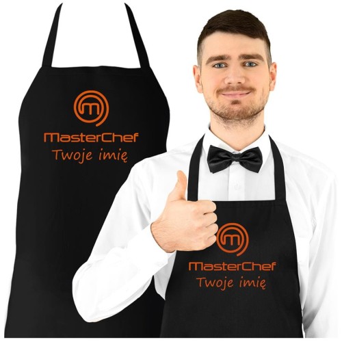 Fartuch Kuchenny dla Taty z nadrukiem MasterChef z imieniem Upominek Grill Dzień Ojca