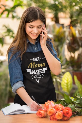 Fartuch Kuchenny dla Mamy z nadrukiem Taka Mama to skarb Upominek Grill Dzień Matki (2).jpg