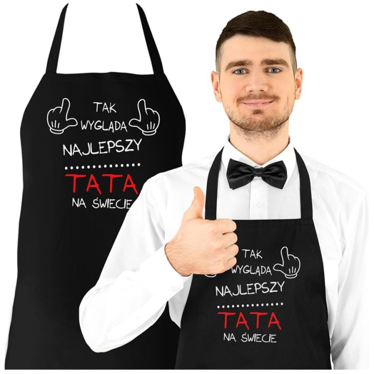 Fartuch Kuchenny dla Taty z nadrukiem Tak wygląda najlepszy Tata na świecie Upominek Grill Dzień Ojca (2).jpg