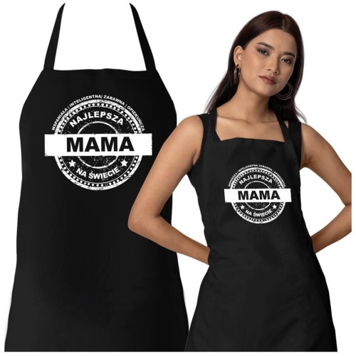 Fartuch Kuchenny dla Mamy z Nadrukiem Wspaniała  inteligentna  zabawna  opiekuńcza Najlepsza Mama na świecie Upominek Grill Dzień Matki (1).jpg