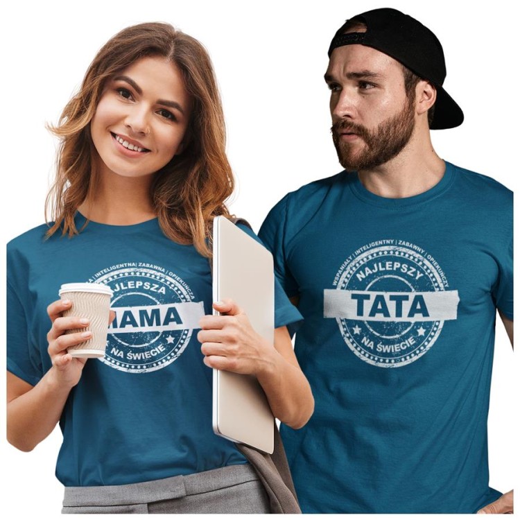 Zestaw koszulek dla rodziców na prezent koszulka dla mamy i taty wspaniały, inteligentny, zabawny, opiekuńczy NAJLEPSZY TATA NA ŚWIECIE wspaniała, intelig.jpg