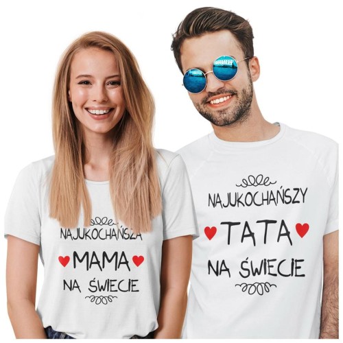 Zestaw koszulek dla rodziców na prezent koszulka dla mamy i taty Tak wygląda najukochańsza mama na całym świecie Tak wygląda najukochańszy tata na całym ś.jpg