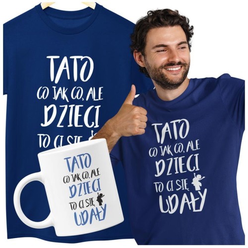 Koszulka dla TATY modny prezent na Dzień Ojca Stylowa koszulka TATO CO JAK CO, ALE DZIECI CI SIĘ UDAŁY kolor granatowy (2).jpg