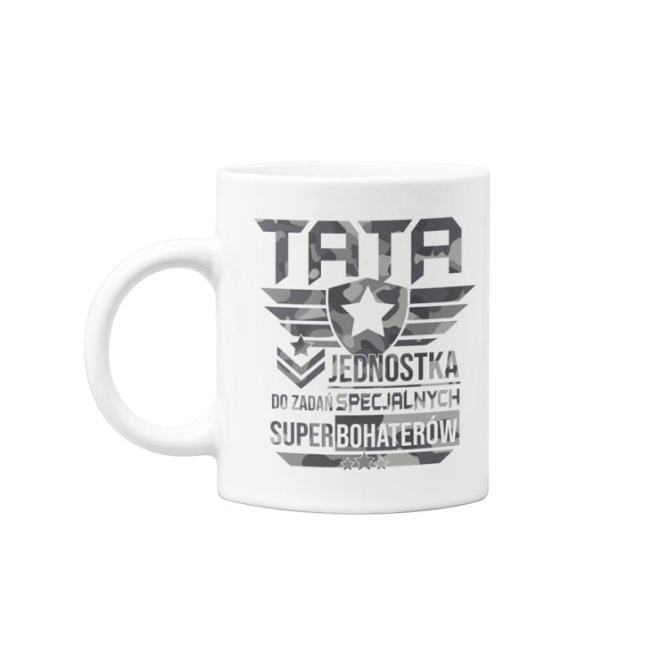 Koszulka dla taty wraz z kubkiem z nadrukiem Tata jednostka do zadań specjalnych super bohaterów.jpg