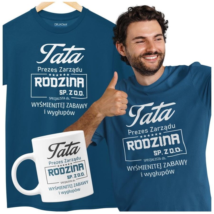 KOSZULKA DLA TATY NA PREZENT NA URODZINY NA DZIEŃ OJCA Tata Prezes Zarządu Rodzina SP. ZO.O. specjalista ds. wyśmienitej zabawy i wygłupów kolor petr.jpg