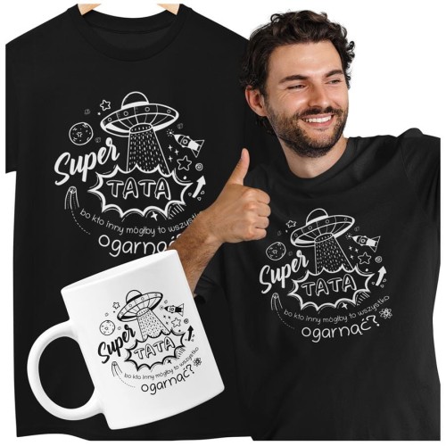KOSZULKA DLA TATY NA PREZENT NA URODZINY NA DZIEŃ OJCA Kubek dla Taty prezent na Dzień Ojca kubek z napisem Super TATA bo kto inny mógłby to wszystko (4).jpg