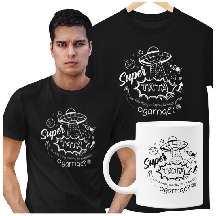 KOSZULKA DLA TATY NA PREZENT NA URODZINY NA DZIEŃ OJCA Kubek dla Taty prezent na Dzień Ojca kubek z napisem Super TATA bo kto inny mógłby to wszystko.jpg