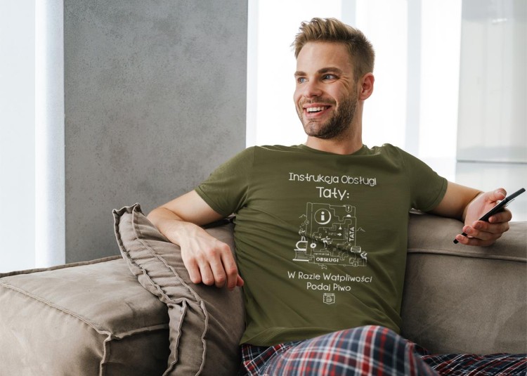 Koszulka dla TATY modny prezent na Dzień Ojca Stylowa koszulka z napisem Instrukcja obsługi Taty... w razie wątpliwości podaj pi (18).jpg